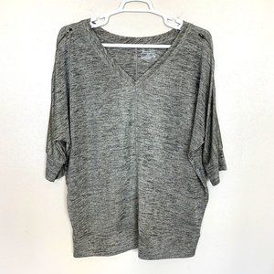 Lane Bryant Womens Blouse Dolman Sleeve V Neck Gold Metallic Pullover Knit 18 20